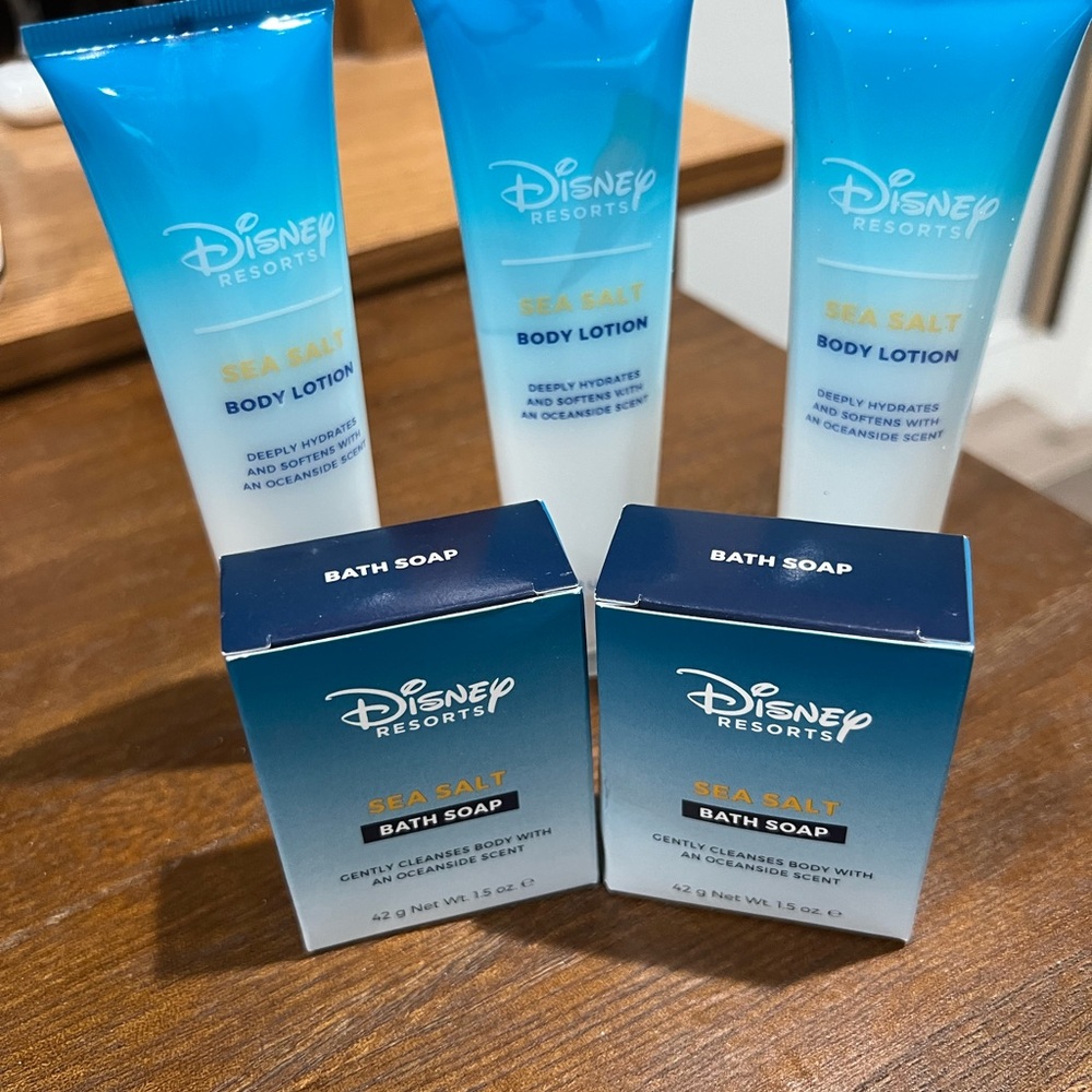 Disney Blue and White Sea Salt lotion and soap. New. Never used.